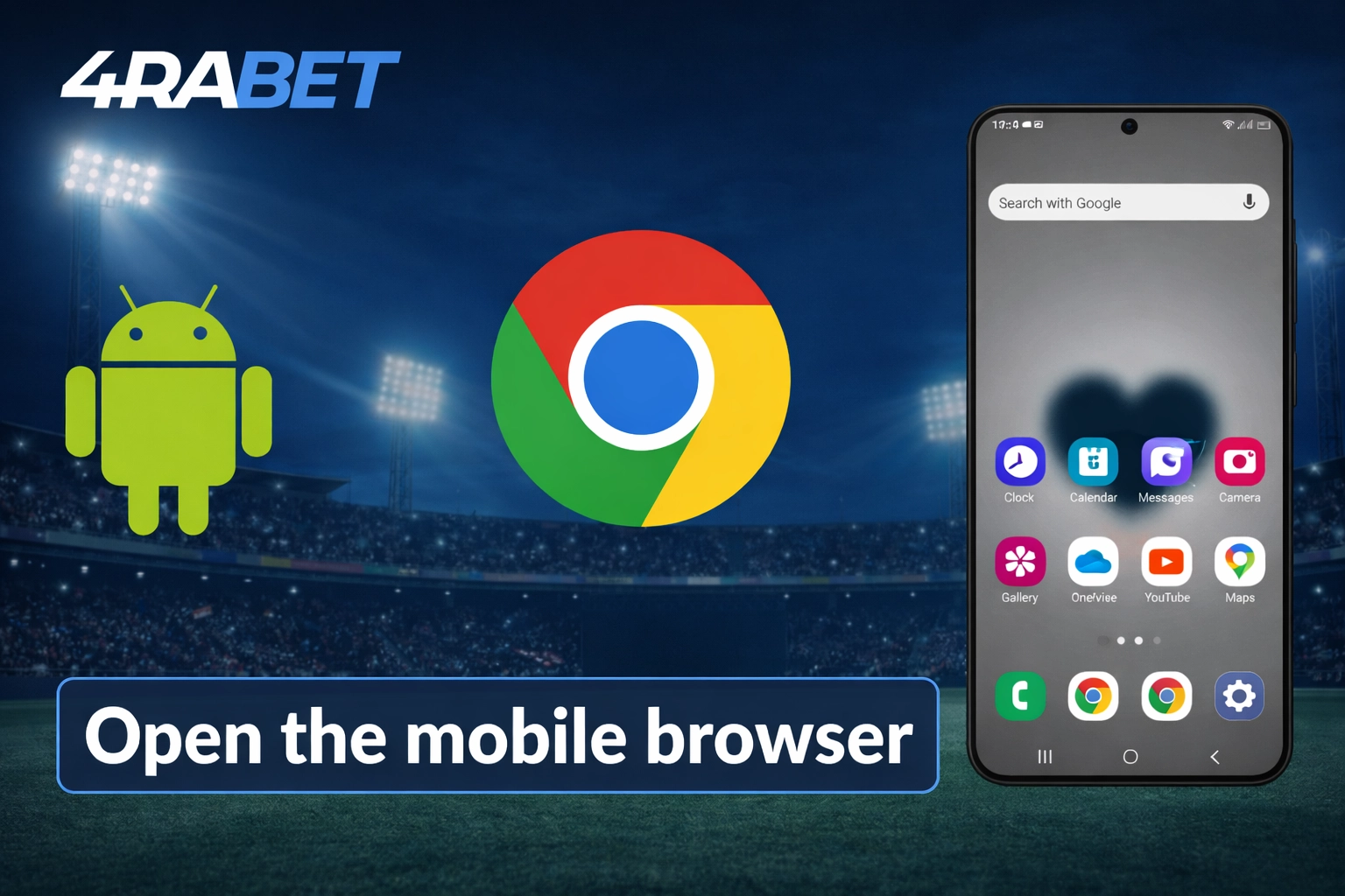 4rabet App Download APK for Android – step 1 open browser
