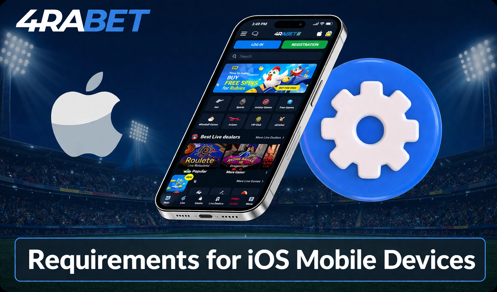 4rabet App Download requirements for iOS mobile devices